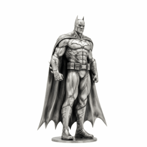 The Dark Knight Silver Statue — gargoyle-heir guardian with scalloped winged cape