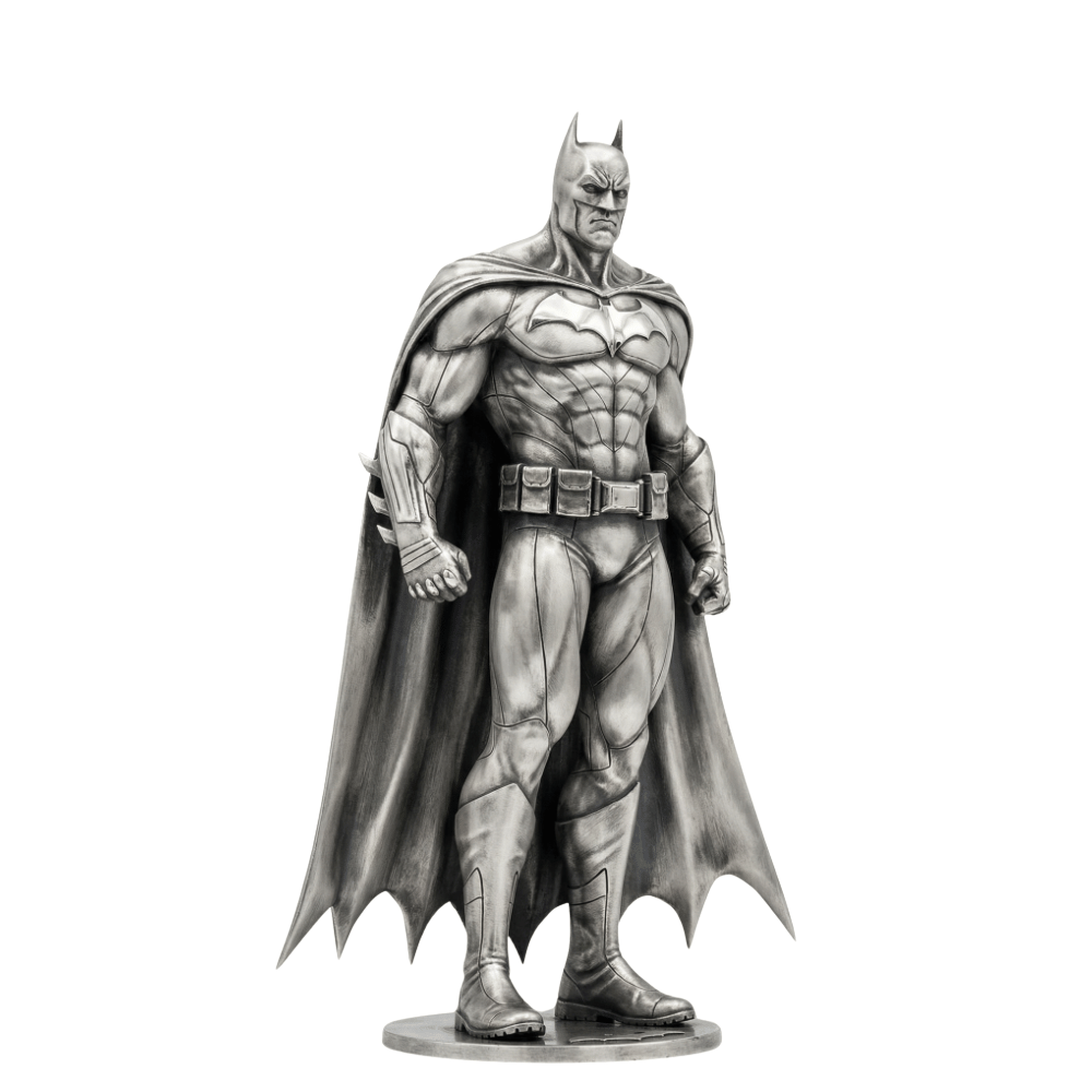 Cowled Night Vigilante — solid .999 fine silver statue