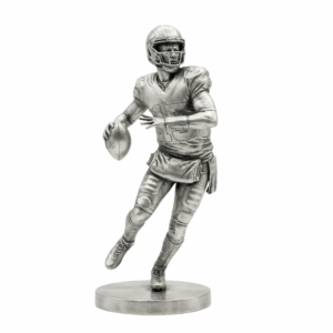 Showtime QB Silver Statue — the football field-general archetype captured mid-throw