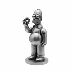 Springfield Donut Dad Silver Statue — the bumbling everyman patriarch of animated comedy