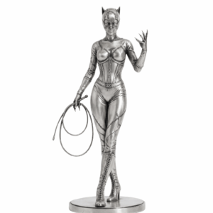 Selina the Selina the Cat Burglar Silver Statue — the rooftop rogue in silver