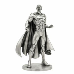 The Man of Steel Silver Statue — the original caped figure caught in mid-flight