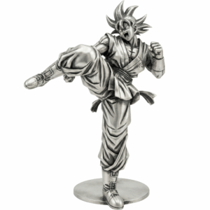 Kakarot Silver Statue — the training-hero shonen archetype mid power-up