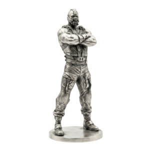 The Bat-Breaker Silver Statue — masked strongman in a wrestler’s crouch