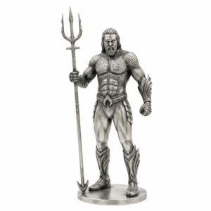 King of Atlantis Silver Statue — sovereign of the deep with trident held as sceptre