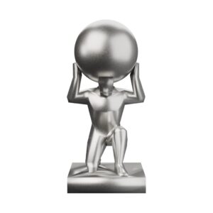 Atlas, Bearer of the Heavens Silver Statue