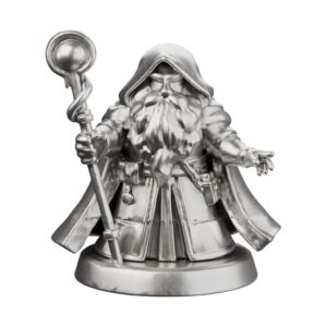 Dwarf Wizard Silver Statue