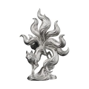 Kitsune Fox Silver Statue