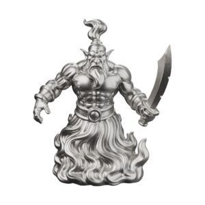 Desert Djinn Silver Statue