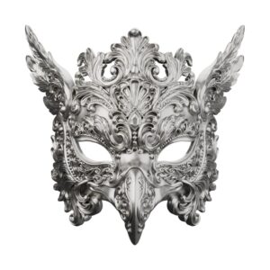 Baroque Griffin Mask Silver Statue