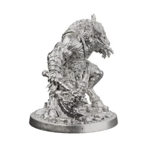 Axe-Wielding Minotaur Silver Statue