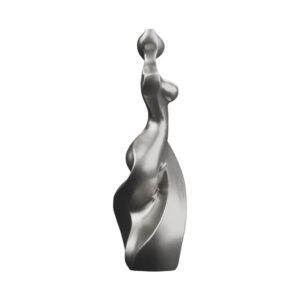 Abstract Woman Silver Sculpture — the female form pared to a single flowing curve