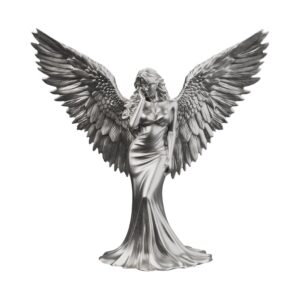 Angel at Rest Silver Statue — a guardian sleeping under heaven's watch