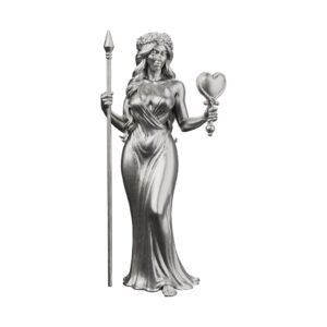 Aphrodite Goddess of Love Silver Statue - front