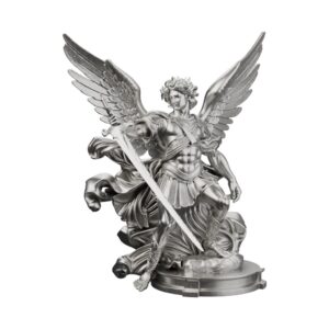 Archangel Michael Silver Statue — the warrior prince of the heavenly host in silver
