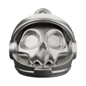 Astro Skull Silver Statue — memento mori for the space age