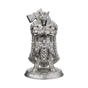 Barbarian Warrior Silver Statue — untamed strength against soft civilization
