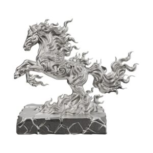 Blazing Stallion Silver Statue - front