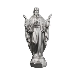 Blessing Christ Silver Statue — the Pantocrator with hand raised in benediction