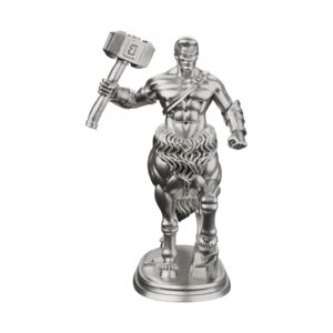 Centaur Warrior Silver Statue - front