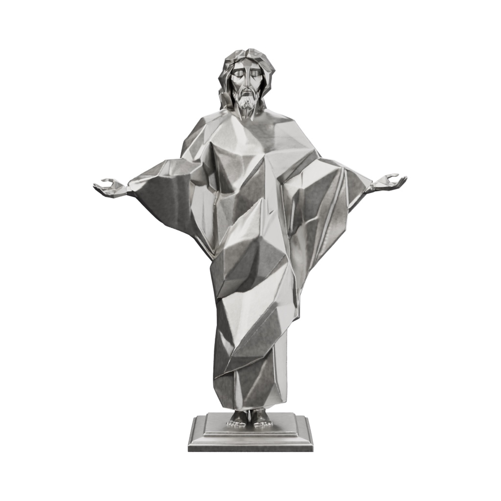 Contemporary Christ — solid .999 fine silver statue