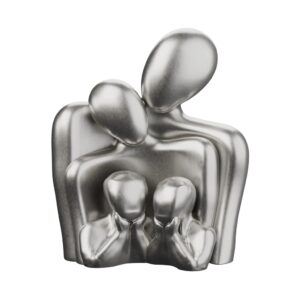 Family of Four Silver Sculpture — One Unbroken Circle