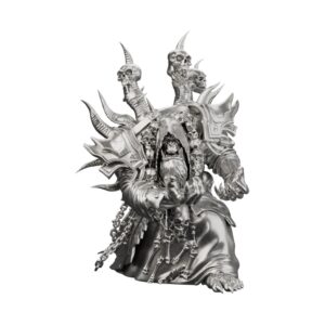 Bone Warlord hand-poured solid silver statue &mdash; front view