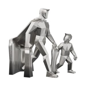 Guardian & Child Silver Sculpture — the sheltering promise of protection