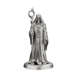 Hooded Wizards Silver Statue - front