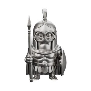 Spartan Banana Minion Silver Statue — the disciplined ancient Greek hoplite archetype