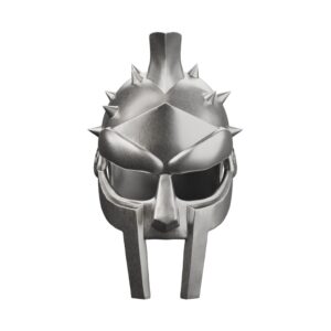 Maximus Gladiator Helmet Silver Statue &mdash; the mask that made all men equal before the crowd