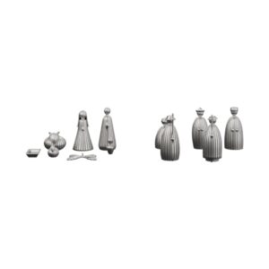 Minimalist Nativity Set Silver Statue — the Bethlehem story in essential silhouettes