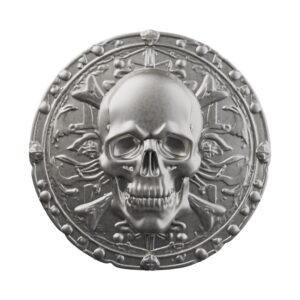 Pirate Skull Coin Silver Statue — the memento mori of piracy's golden age