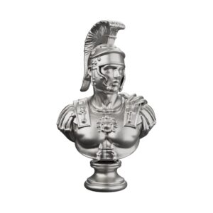 Roman Centurion Silver Statue &mdash; the sideways crest that led from the front
