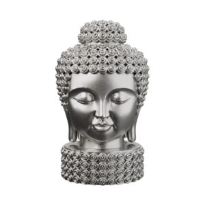 Serene Buddha Silver Statue — the awakened prince in meditative stillness