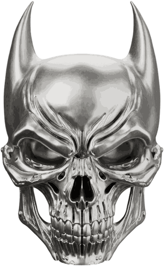The Dark Knight Halloween Skull Silver Statue